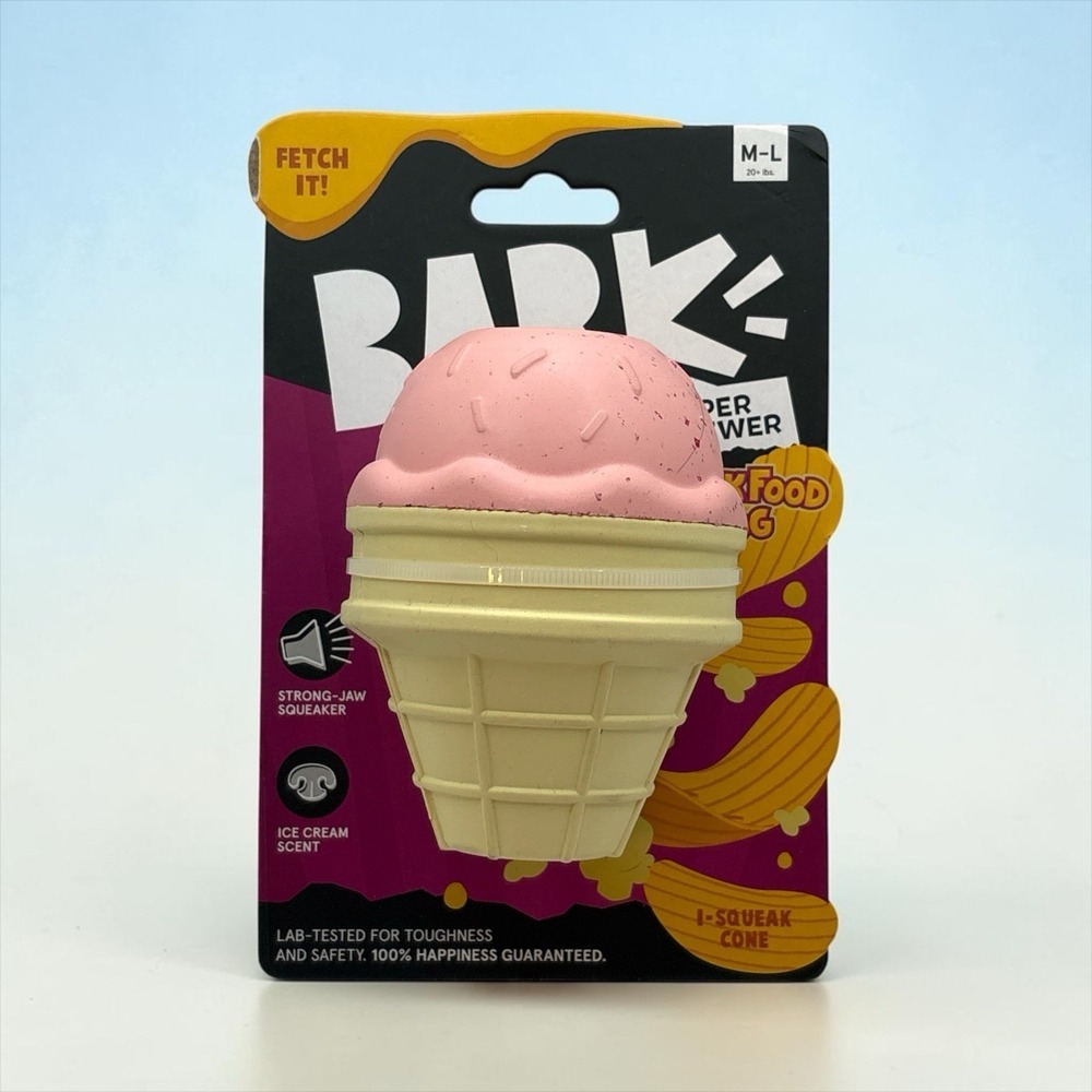 BARK Super Chewer Squeak Cone Dog Toy‎ Medium-Large